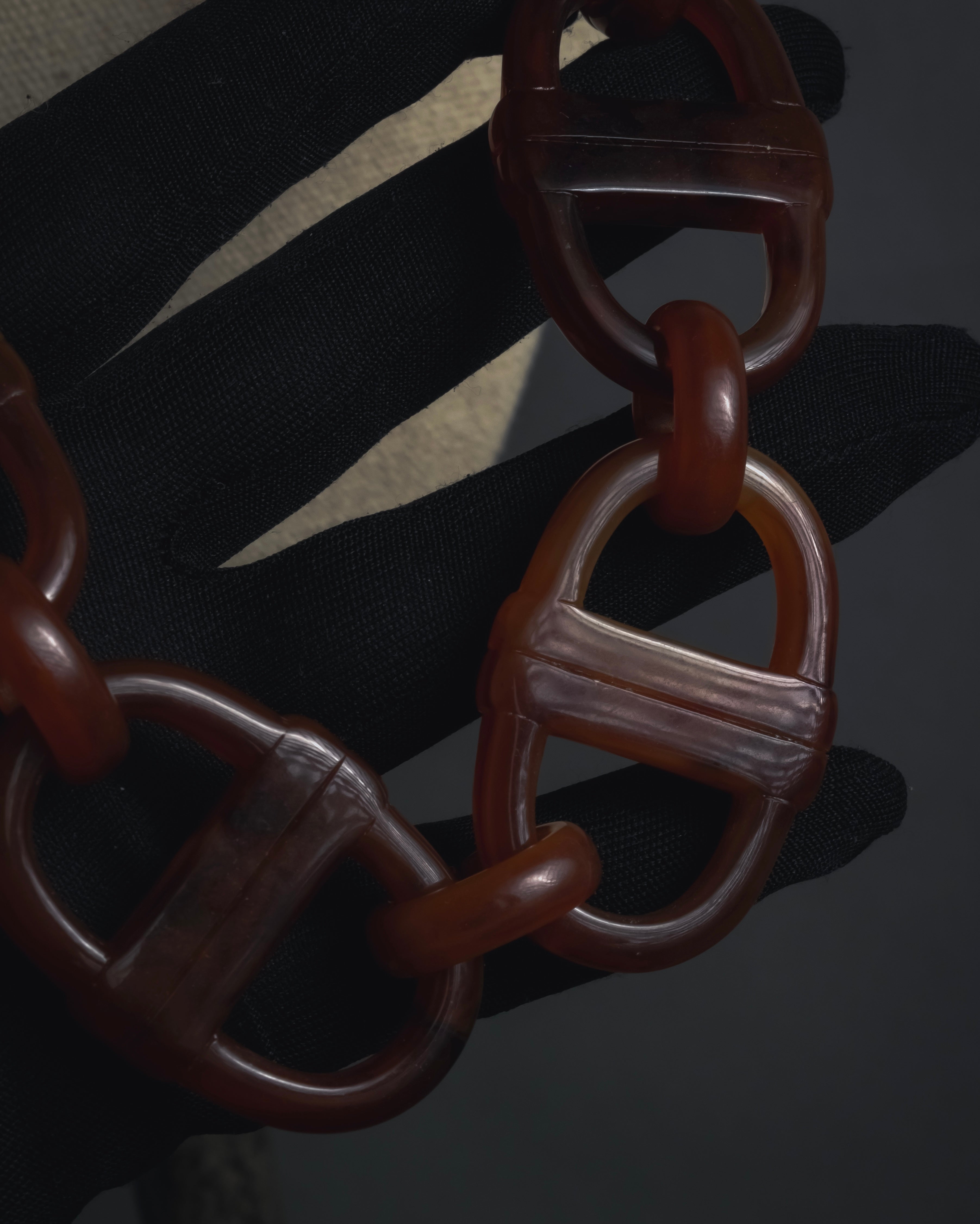 "Christian Dior" Sculptural tortoiseshell resin chain necklace