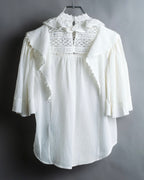 "ISABEL MARANT" Lace knit frill docking sheer blouse