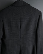"Max Mara" 90’s-00’s Minimal fly-front stretch sten collar jacket