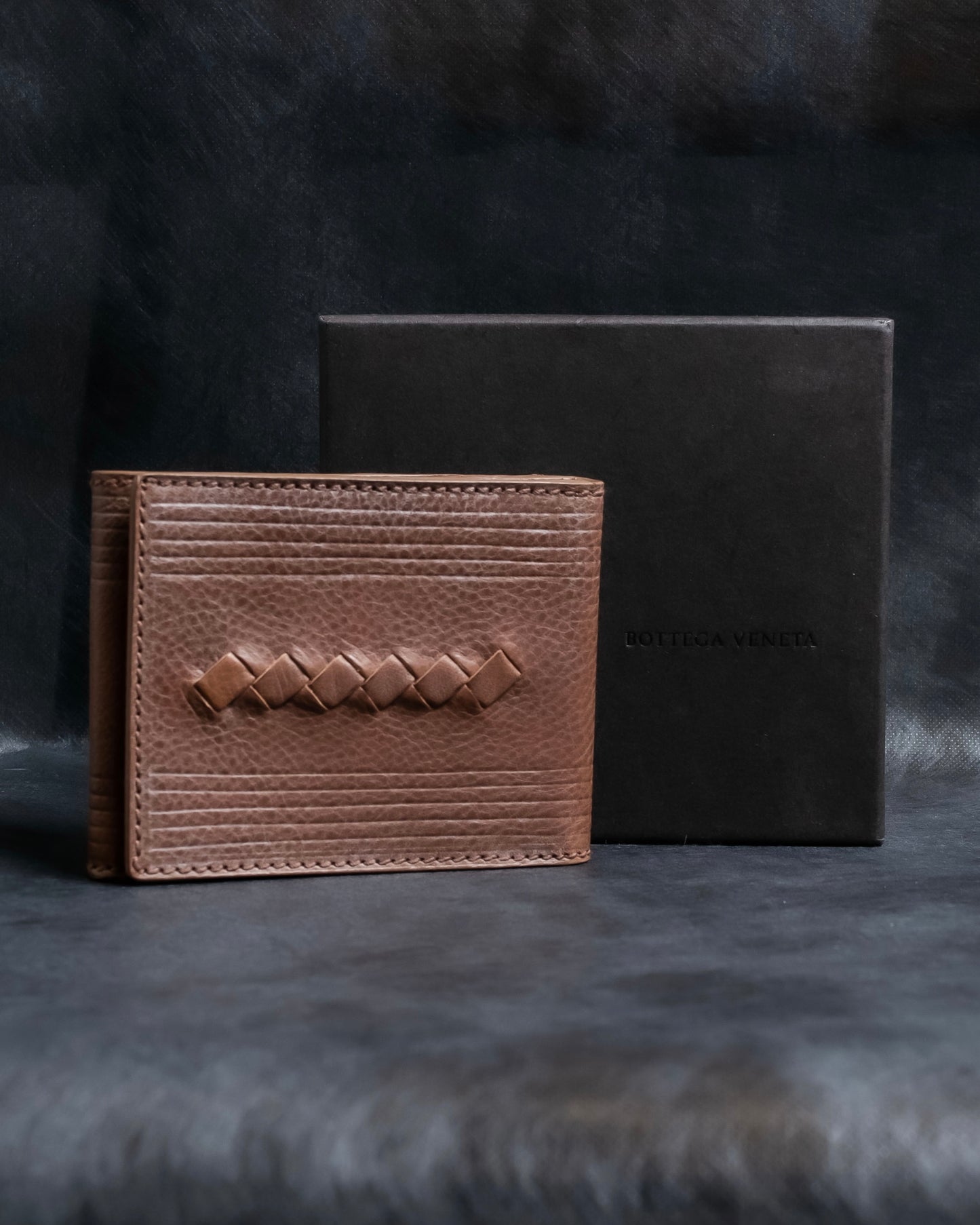 "BOTTEGA VENETA" Braided design leather bifold wallet