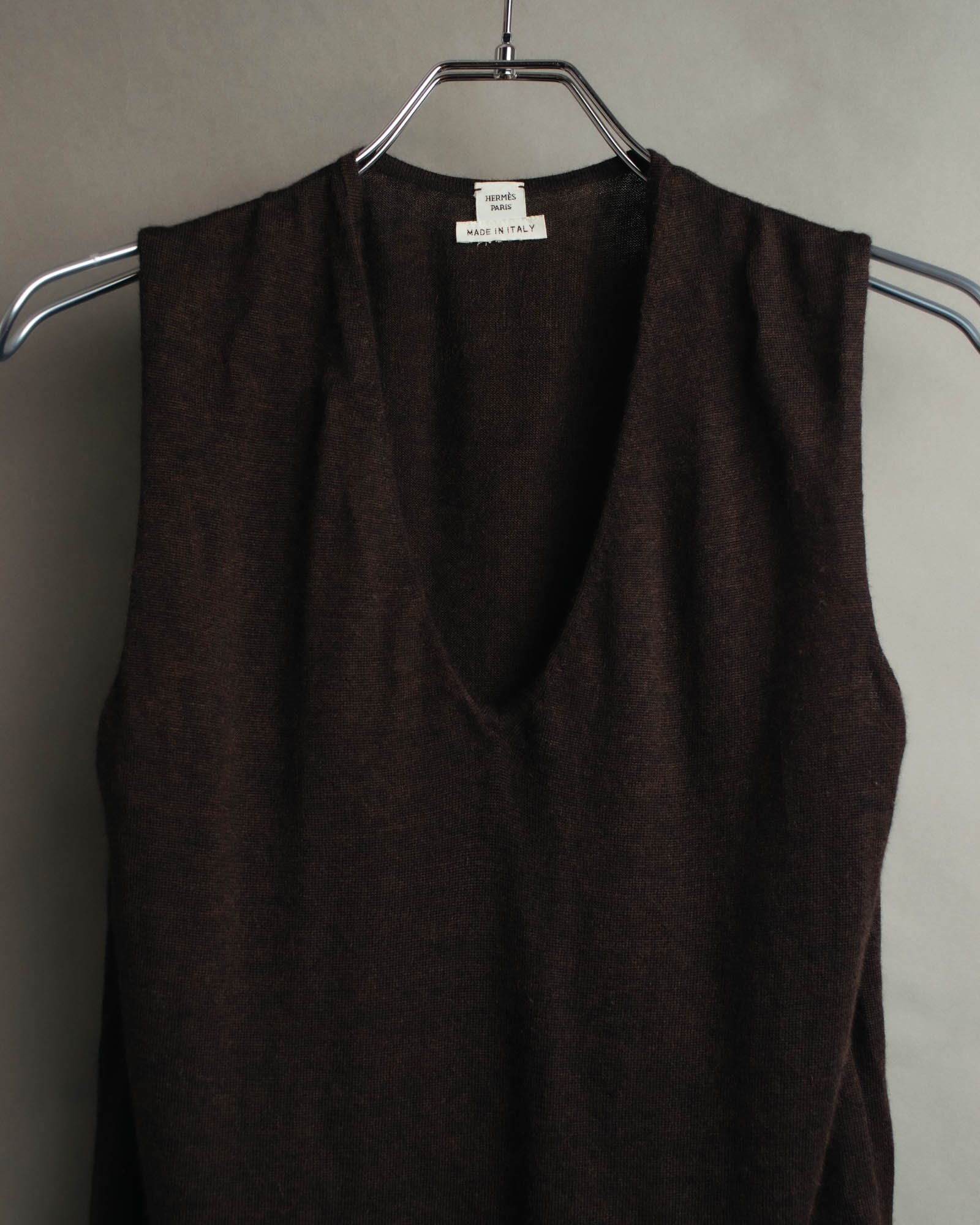 -SPECIAL- “HERMES” 00’s Cashmere cardigan and sleeveless knit twin set