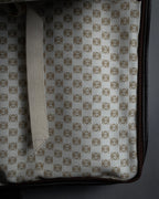 "LOEWE" 80's-90's Logo engraved suede leather combination business bag