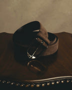 "Ermenegildo Zegna" 90's–00's brown suede leather belt