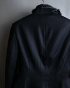 "Alexandar McQueen" Fur trimmed design shaped tailored jacket