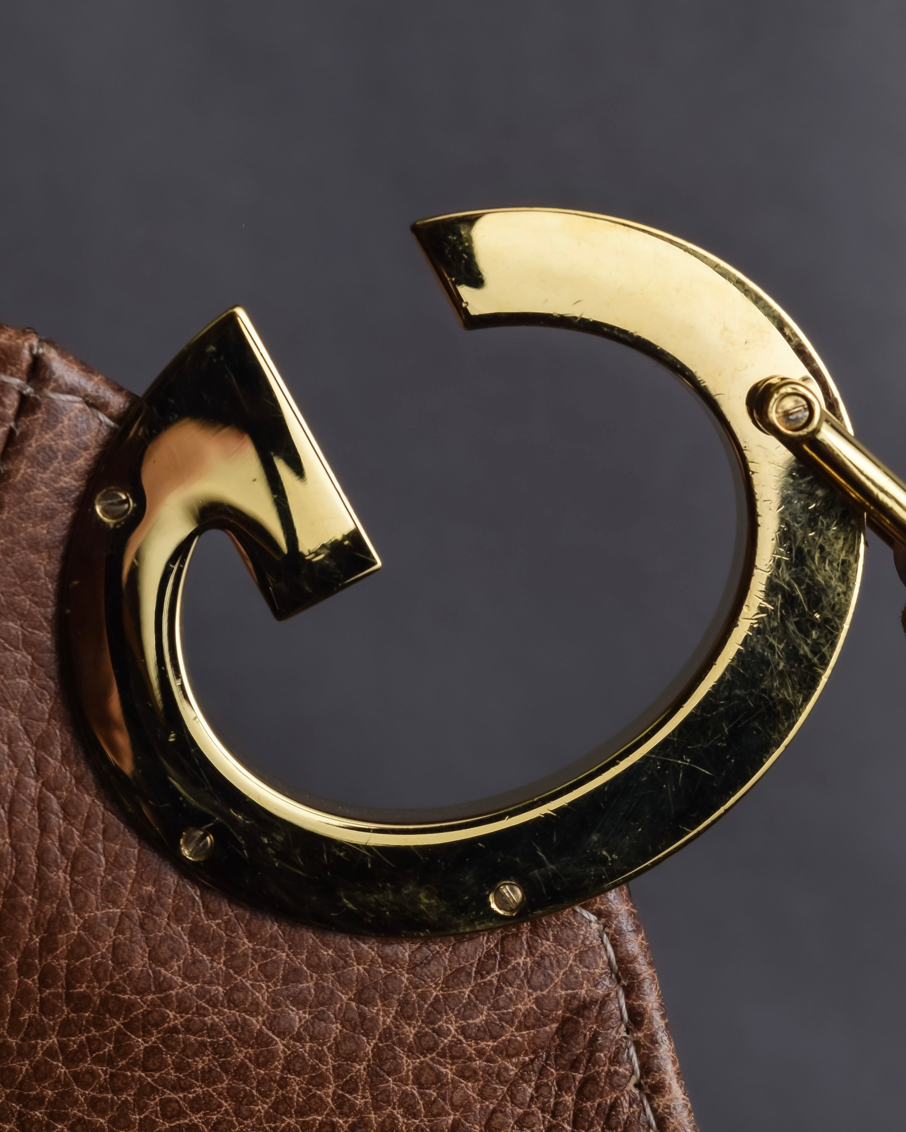 "GUCCI" Charlotte whipstitch hobo leather shoulder Bag