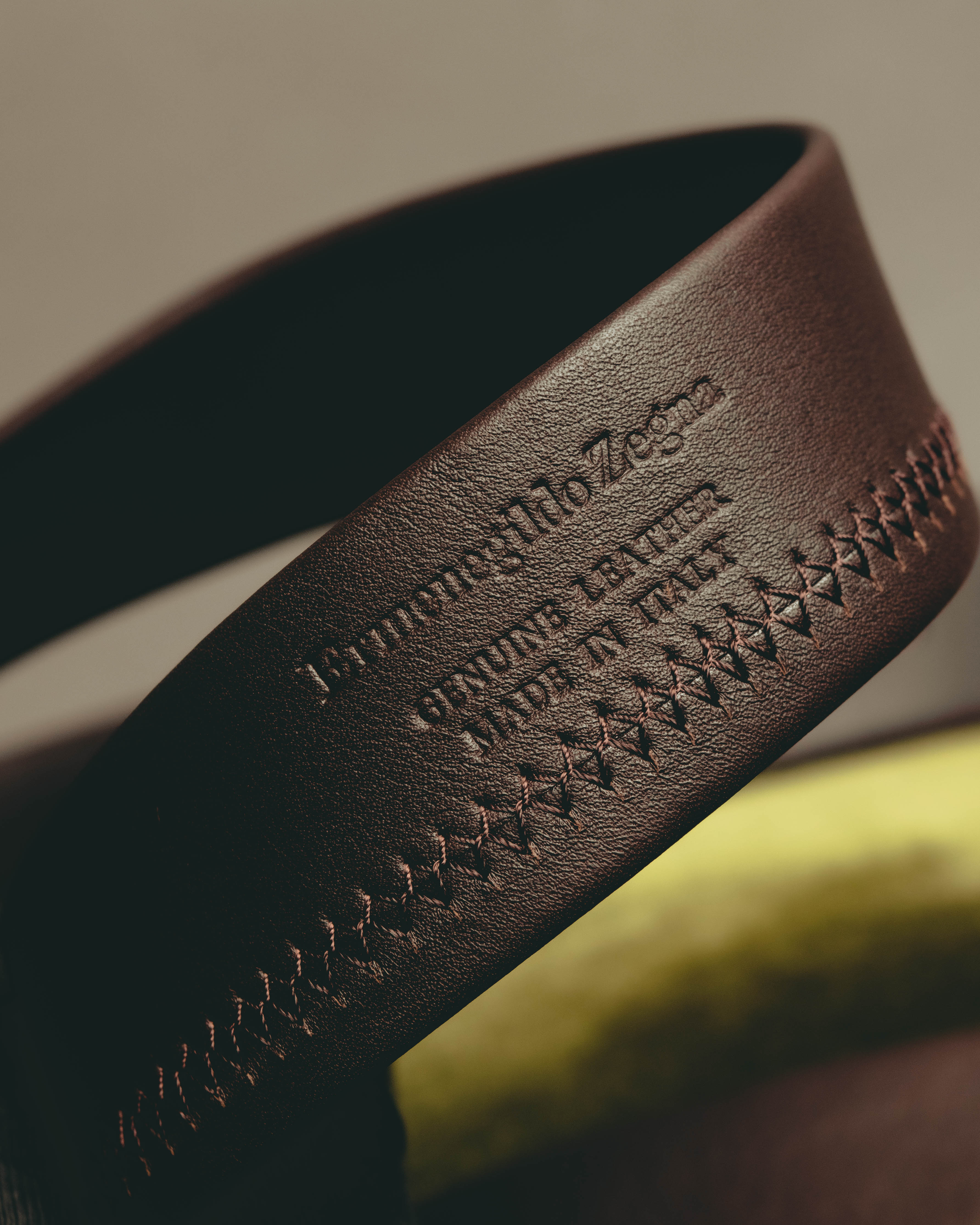 "Ermenegildo Zegna" Classic stitched leather belt