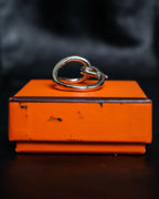 “Hermes” jumbo motif silver scarf ring