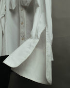 "Hermès" 70's-80's Elegant scarf collar shirt