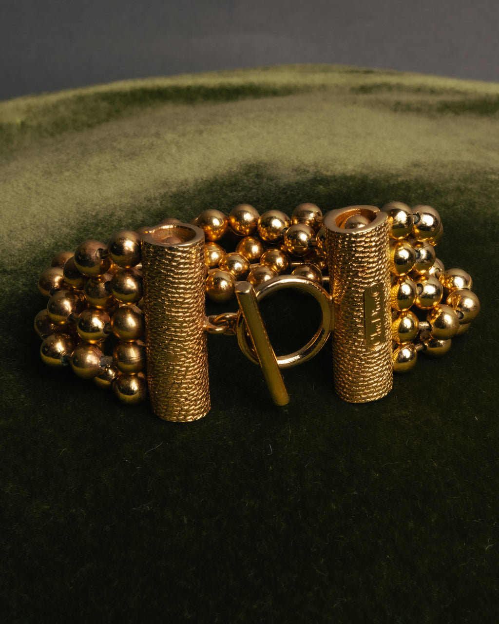 -SPECIAL- “Christian Dior” 70’s-80’s Five strand gold ball chain bracelet