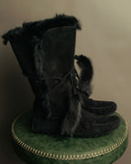 “YVES SAINT LAURENT“ Fur trimmed suede winter boots