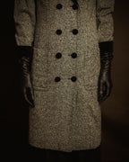 –SPECIAL– "CELINE" 70’s-80’s Classic tweed velvet-collar long coat