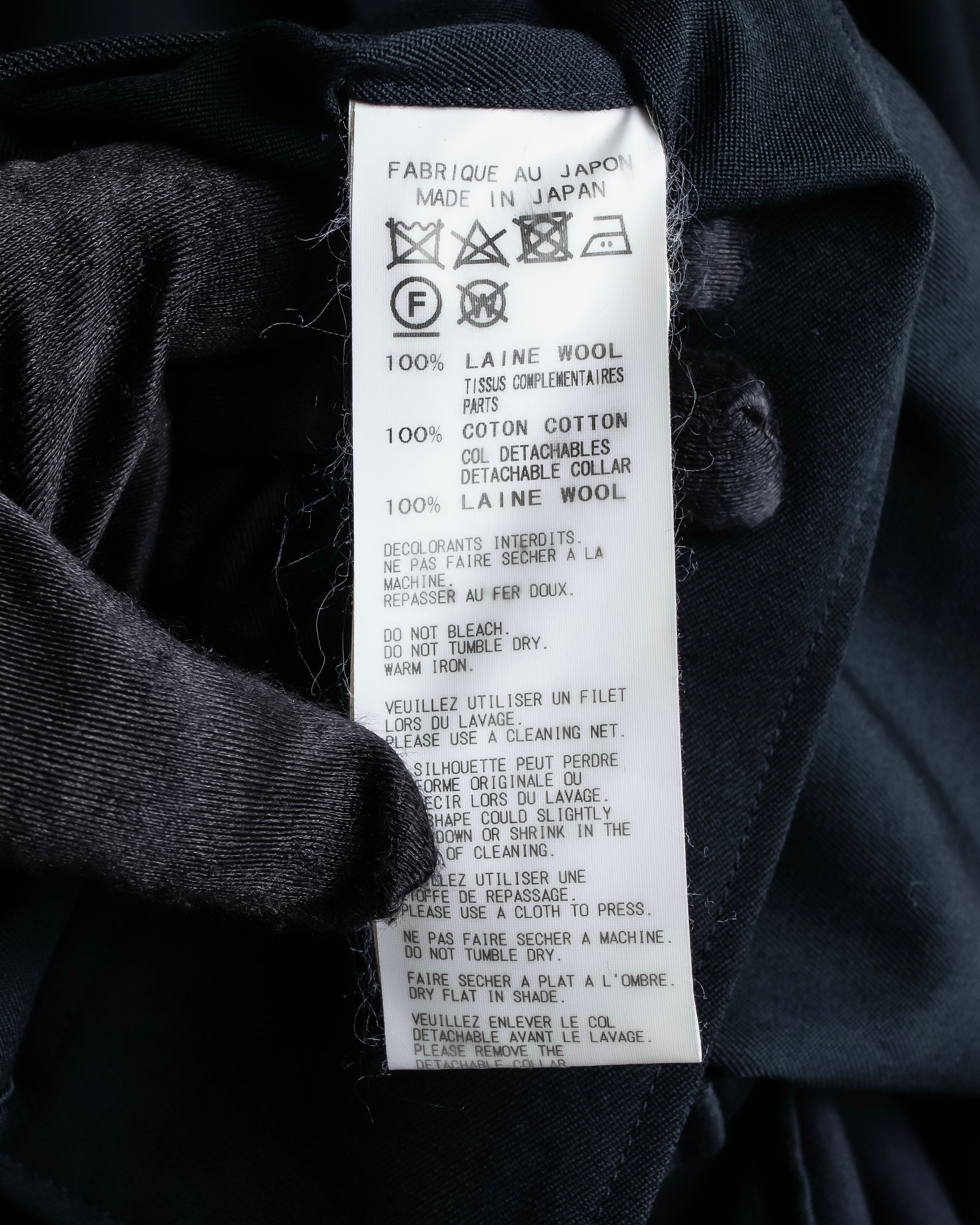 "YOHJI YAMAMOTO +NOIR" 21SS Drape panel design oversized shirt jacket
