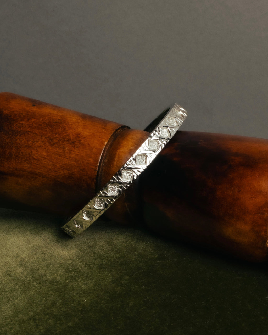 "Christian Dior" 70's-80's German-made textured geometric pattern bangle