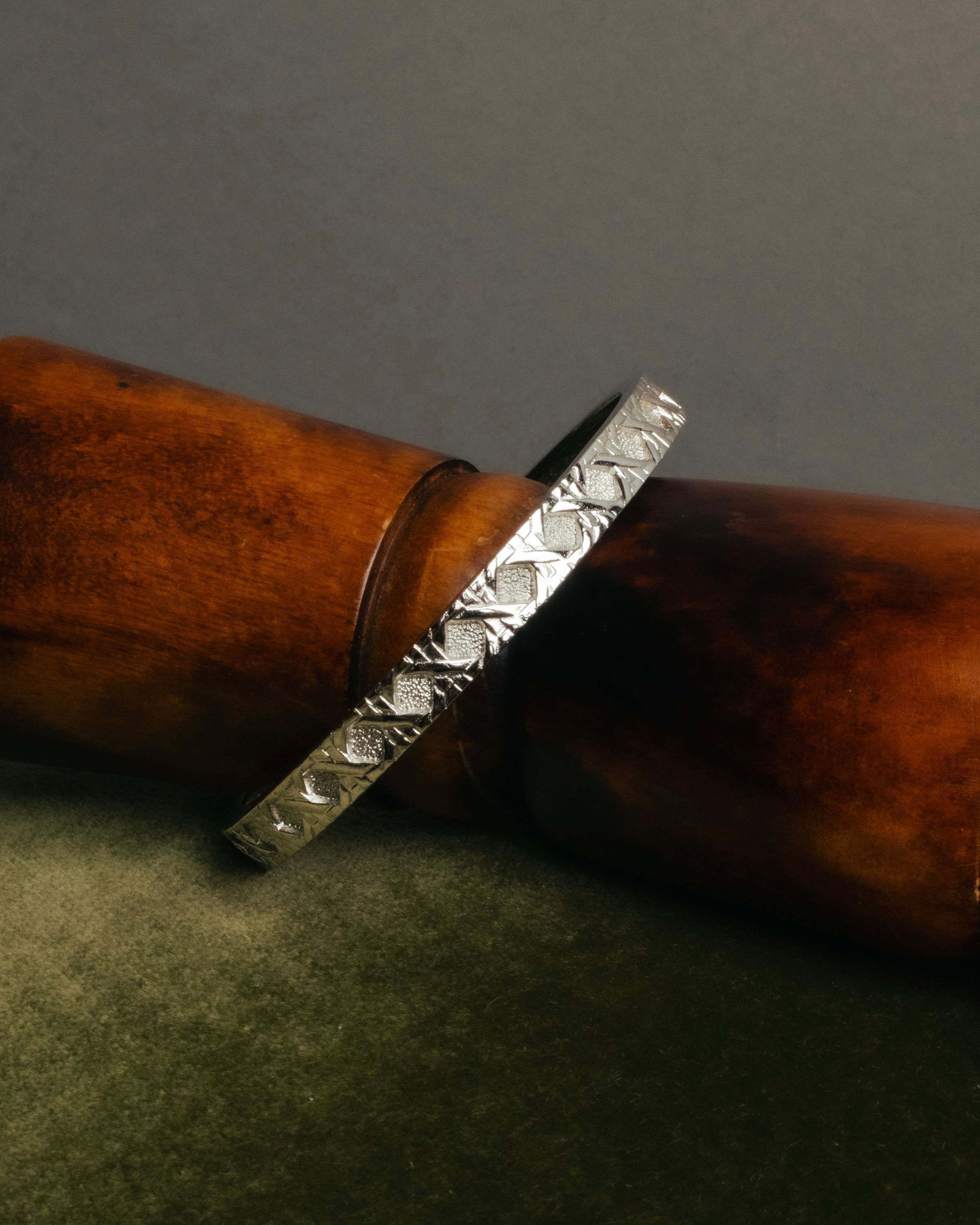"Christian Dior" 70's-80's German-made textured geometric pattern bangle
