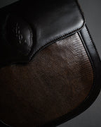 “Yves Saint Laurent” 80’s-90’s Cassandre embossed shoulder bag