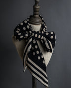 "JEAN PAUL GAULTIER" Classical dot pattern silk scarf