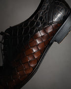 “DOLCE&GABBANA” 2008–2014 Exotic leather and intrecciato oxford shoes
