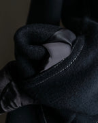 "HELMUT LANG" Fur collar belted long coat