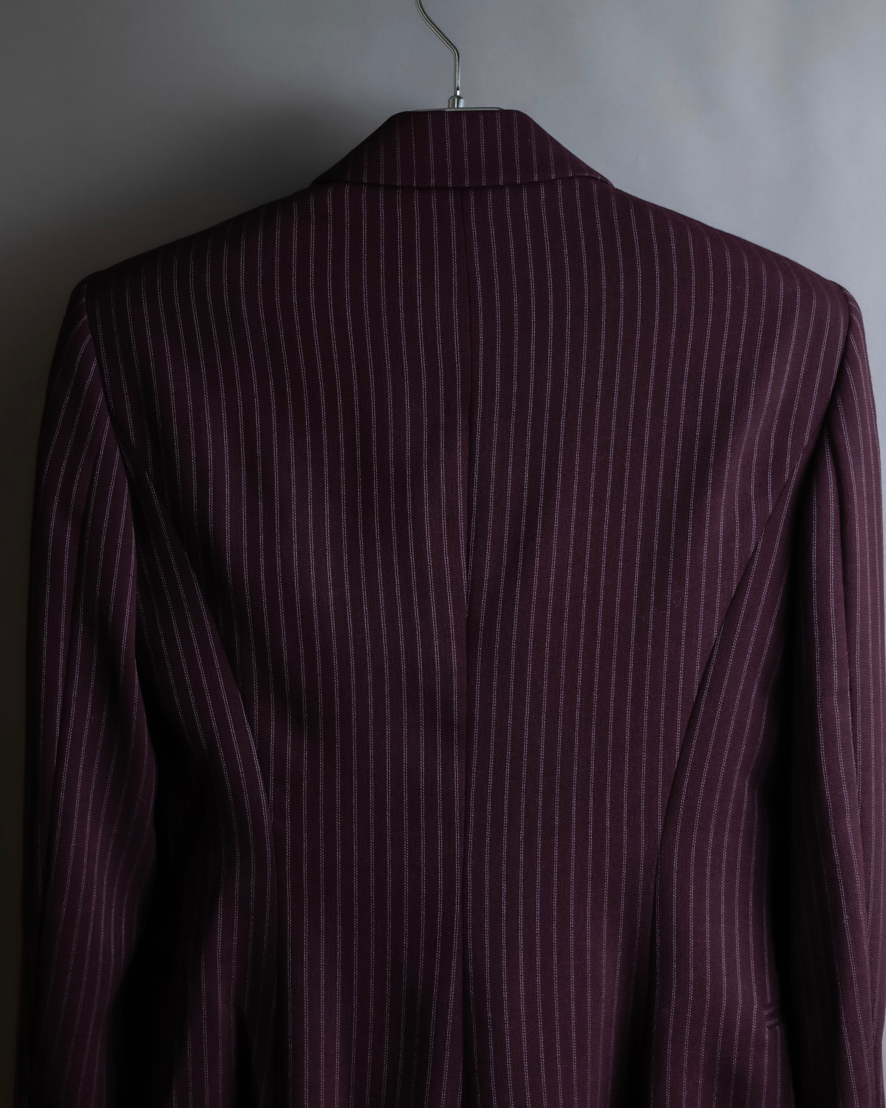 "GIANFRANCO FERRE" Striped peak lapel 1 button tailored jacket