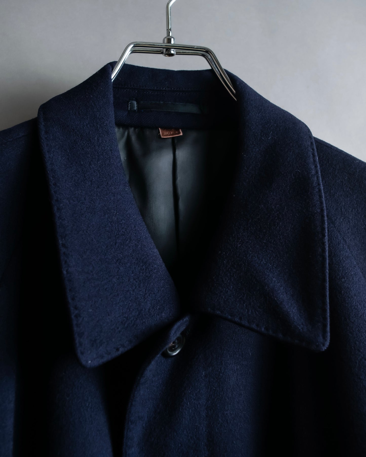 "YVES SAINT LAURENT" Stand neck fly front wool long coat