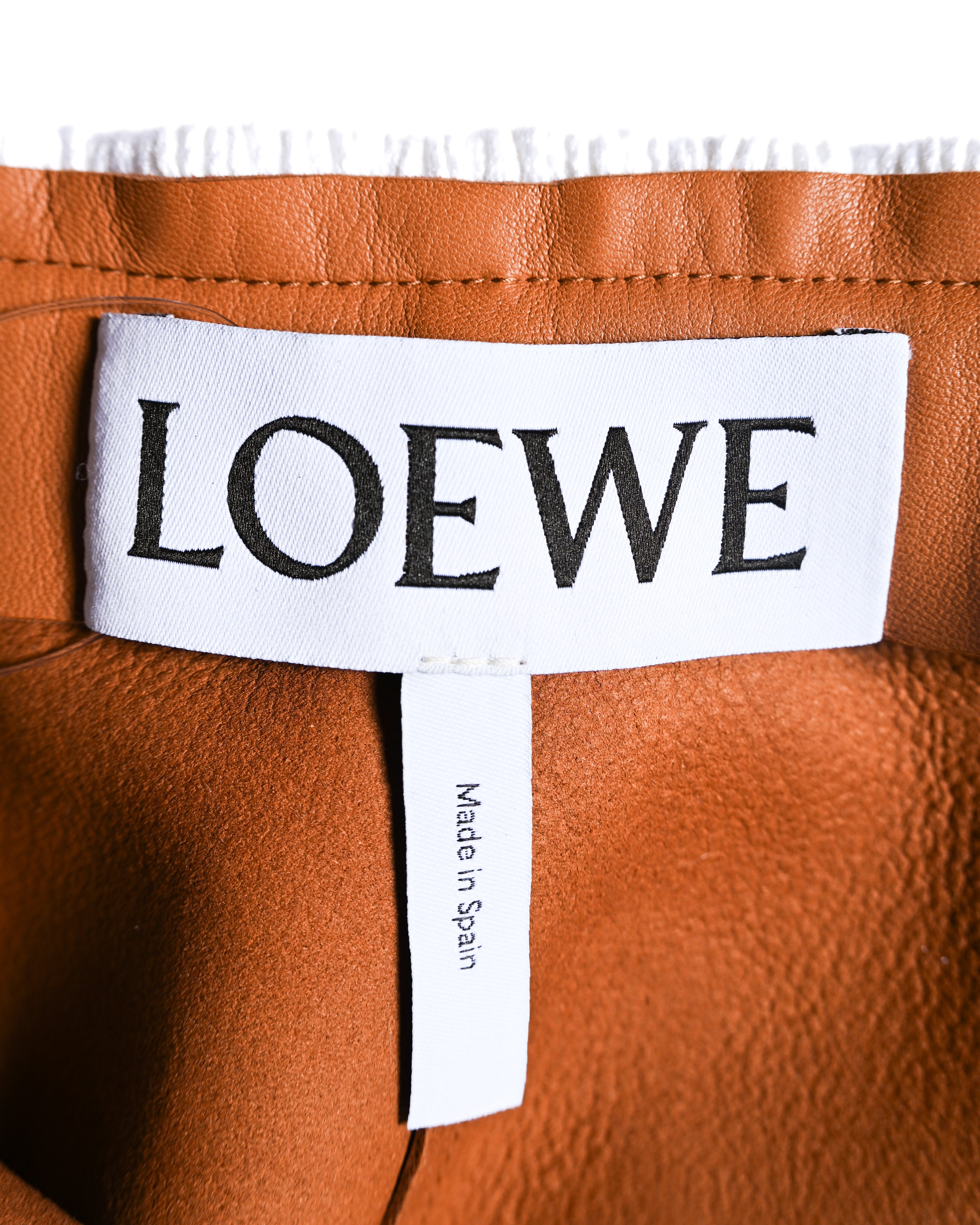 LOEWE by Jonathan Anderson/ Lamb Leather Rope Trim Mini Skirt