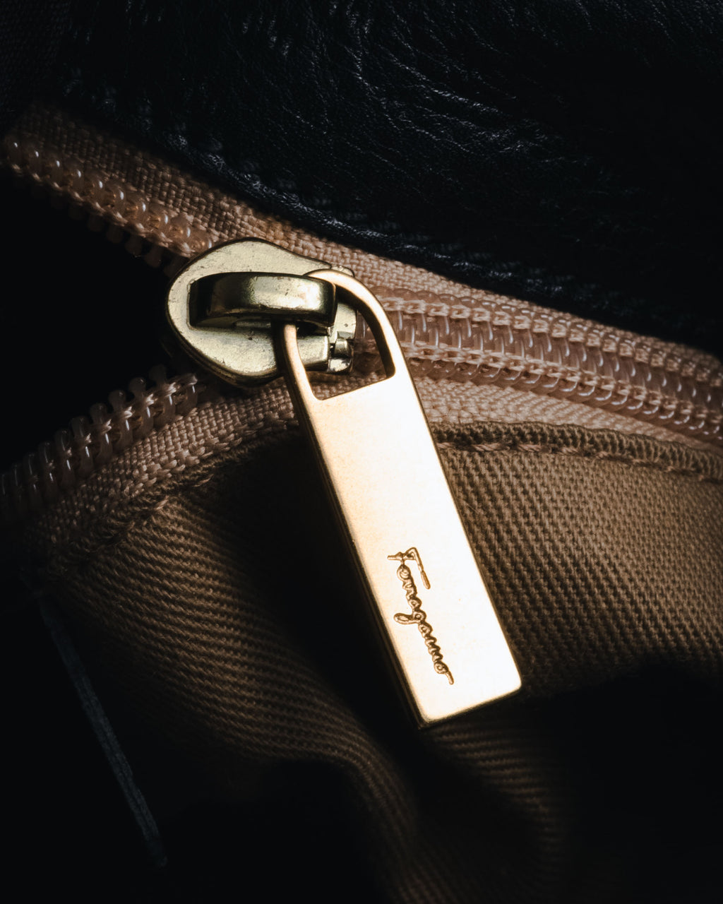 “Salvatore Ferragamo” Pebbled leather gancini hobo shoulder bag