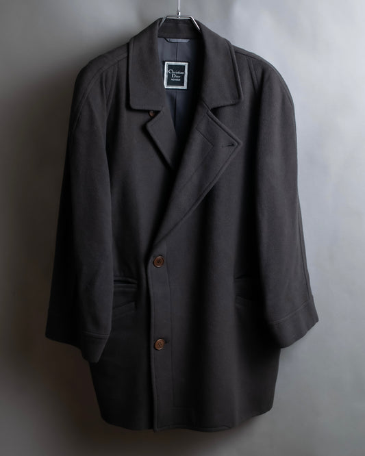 "CHRISTIAN DIOR MONSIEUR" Large lapel cashmere blend oversized mid length coat