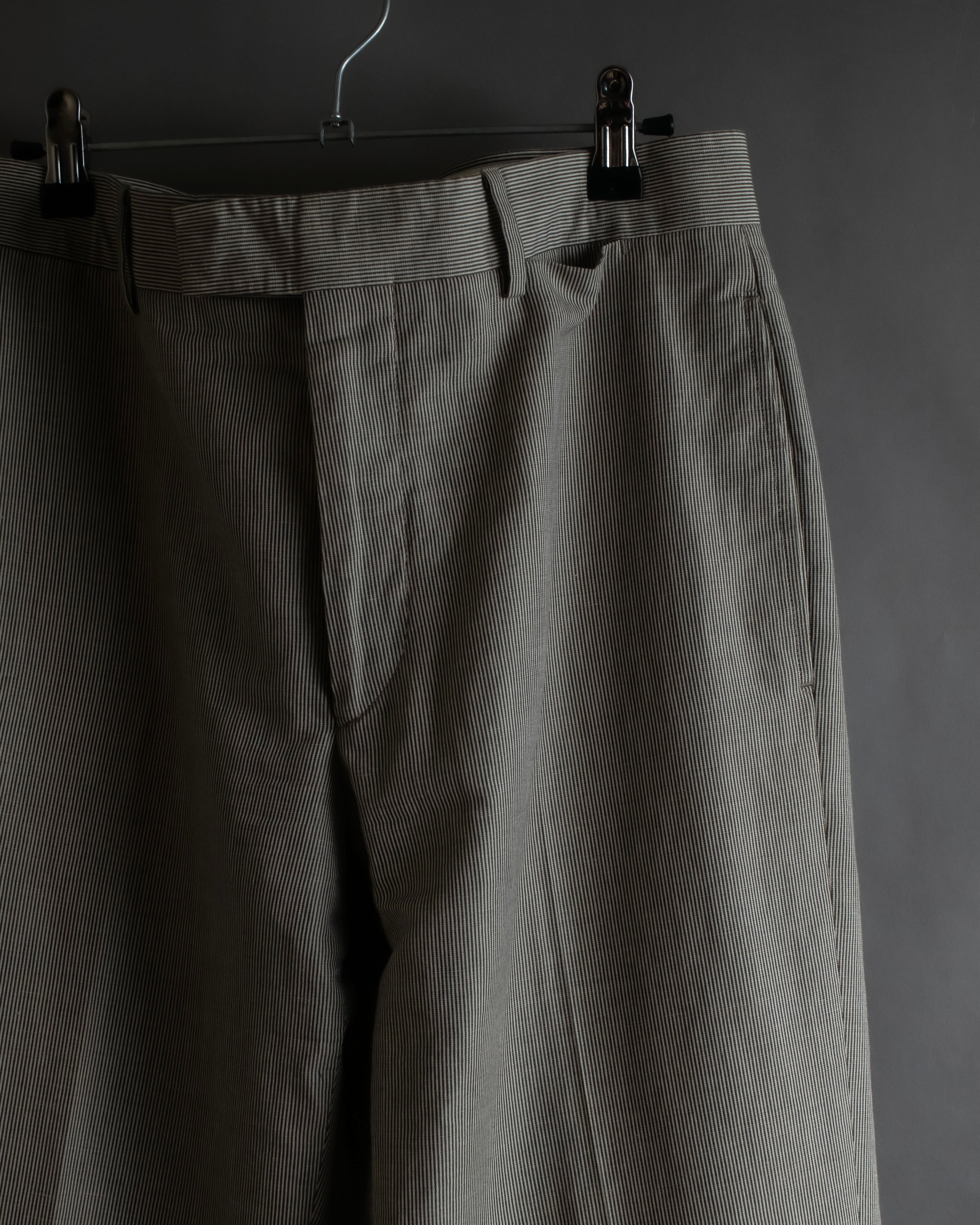 "HERMES" Cotton linen wide tapered slacks