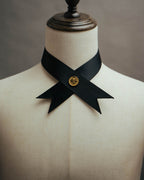 -SPECIAL- “CHANEL” Late 80’s-90’s gold button satin neck tie