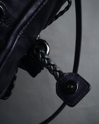 -SPECIAL- “Salvatore Ferragamo” 2010’s Floral leather draped shoulder bag