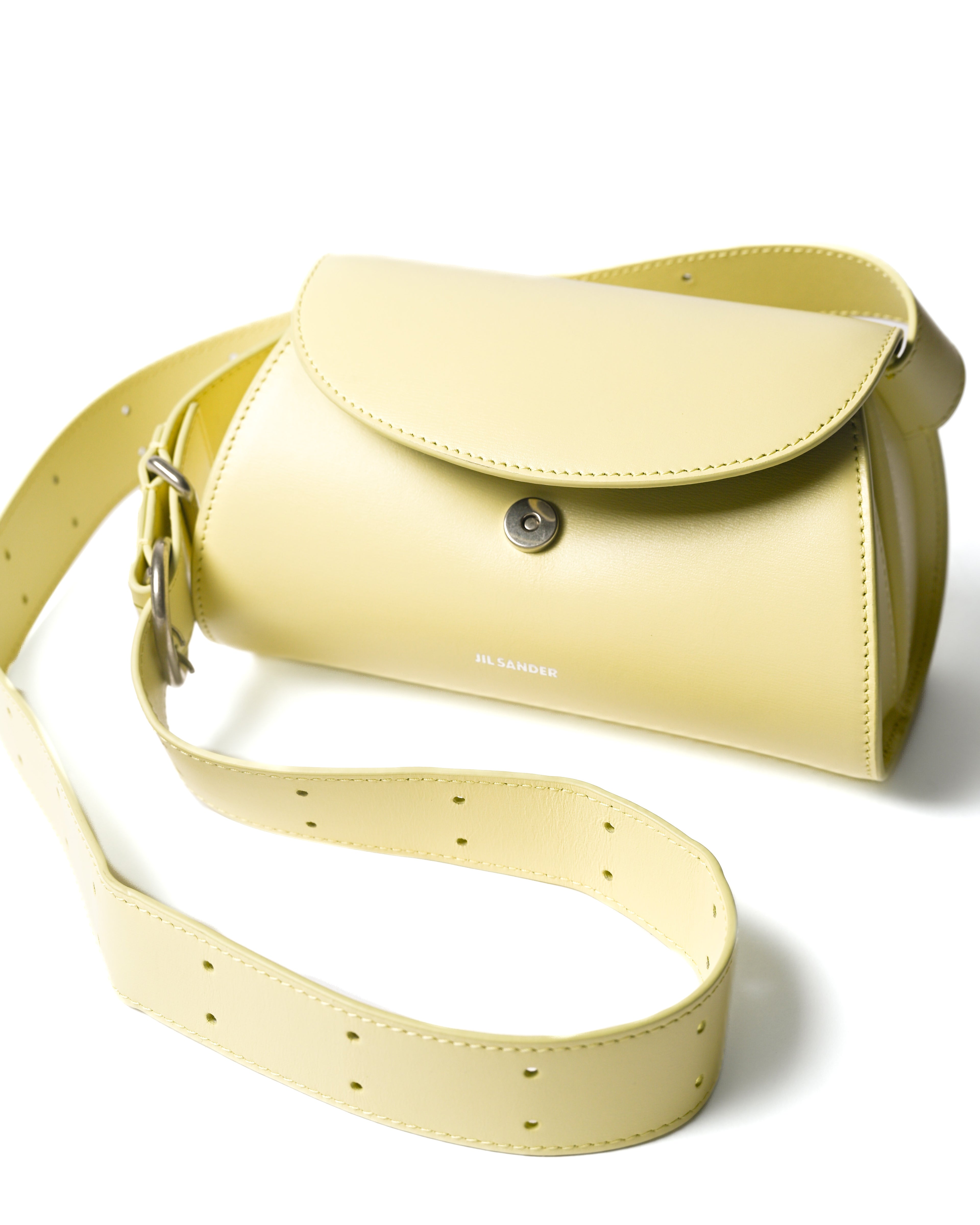 JIL SANDER/ “Cannolo” Mini Flap Shoulder Bag Lemon Yellow