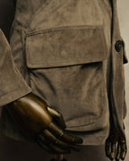 “GIORGIO ARMANI” 90’s-00’s Suede-effect multi-pocket tailored field jacket