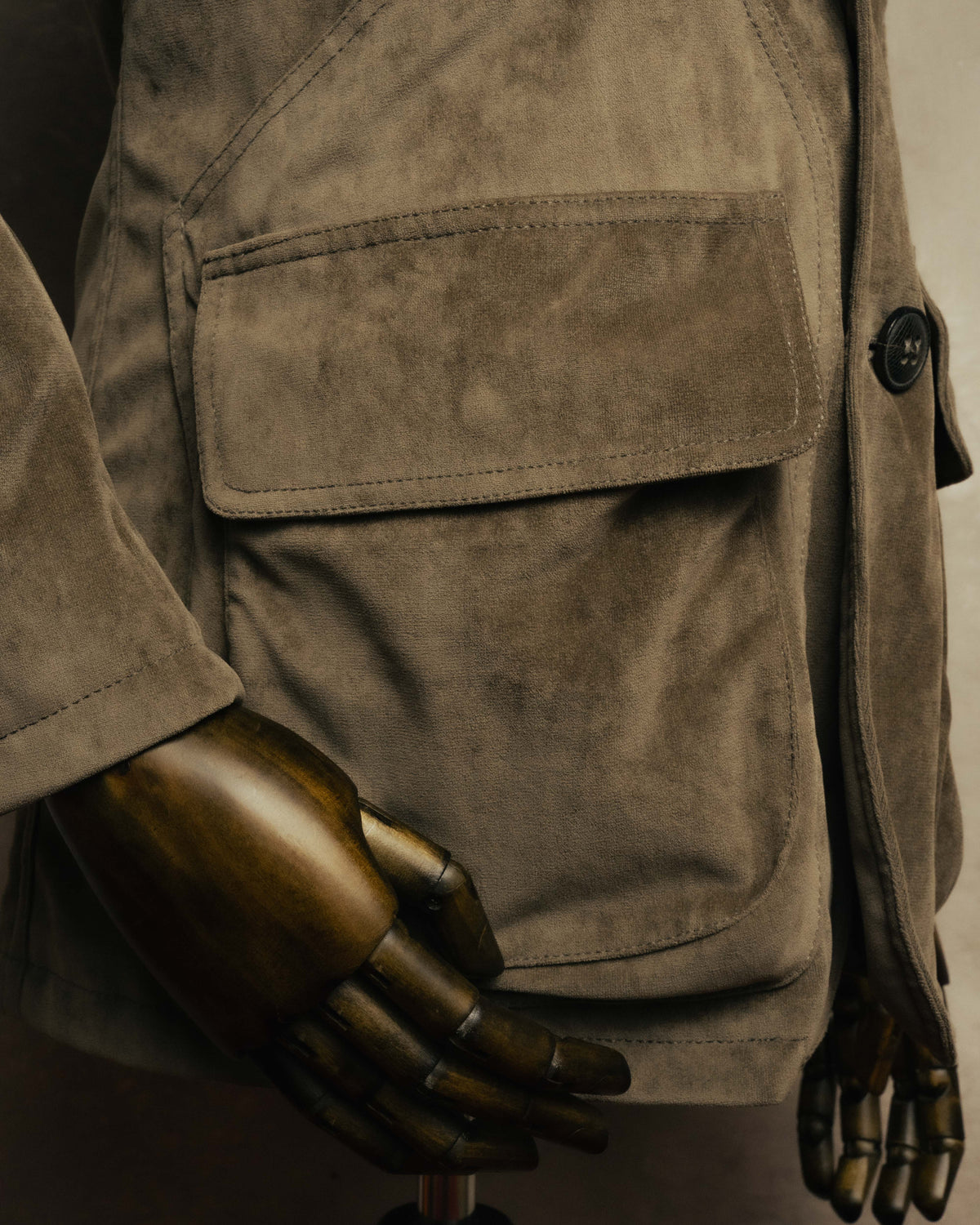 “GIORGIO ARMANI” 90’s-00’s Suede-effect multi-pocket tailored field jacket