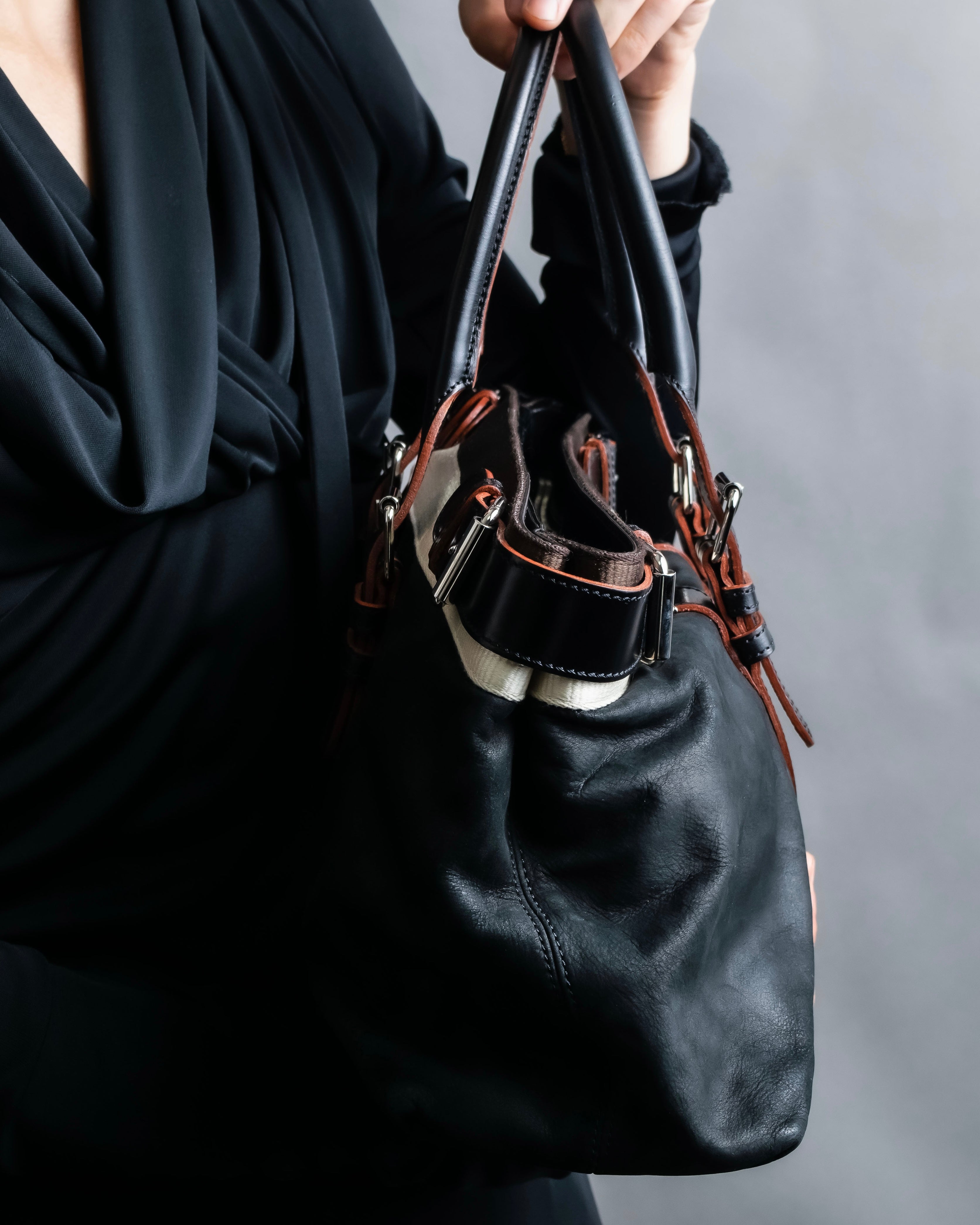 "LOEWE"　Belt design logo engraved tote bag