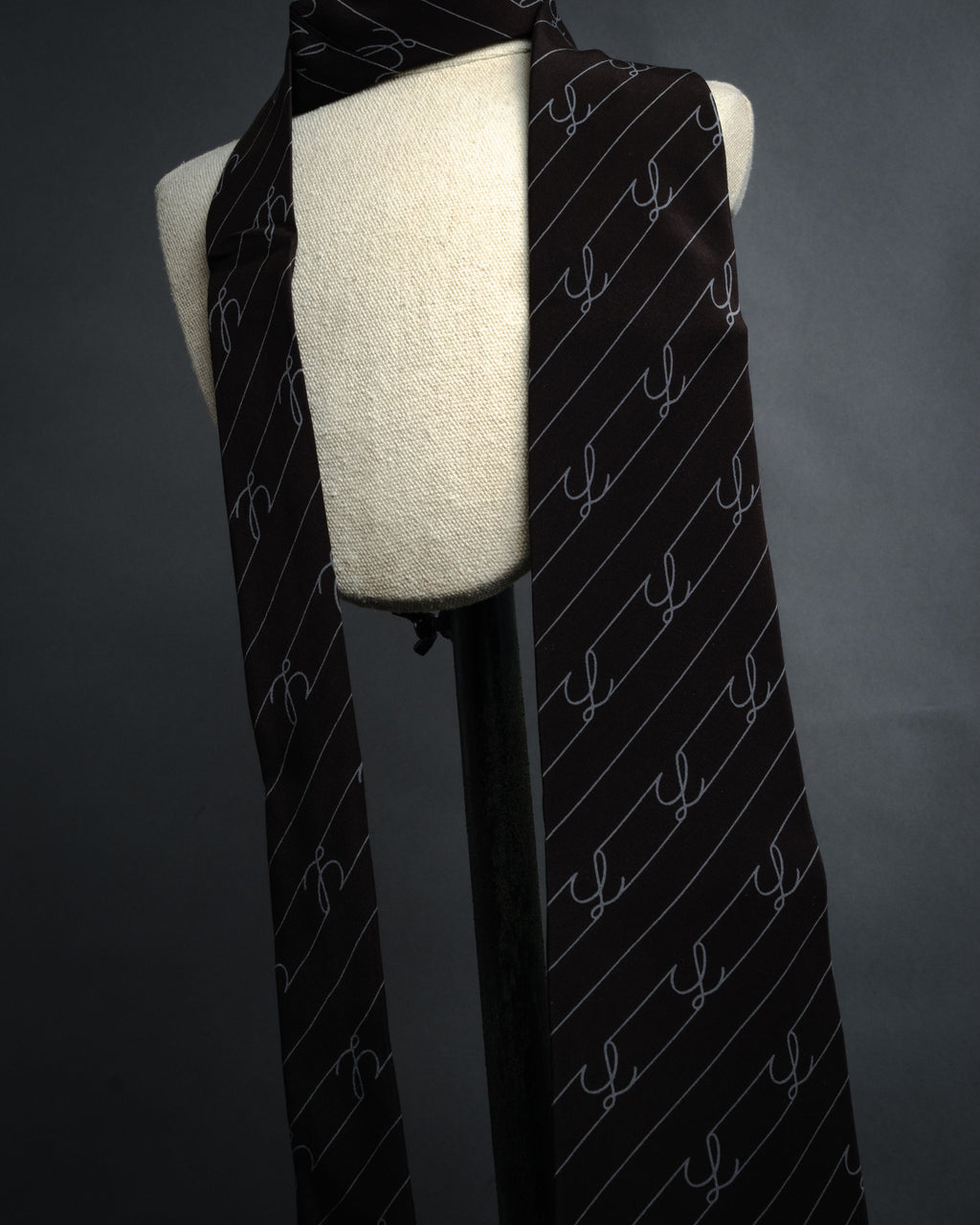 “LOEWE” 2000’s Script monogram silk tie