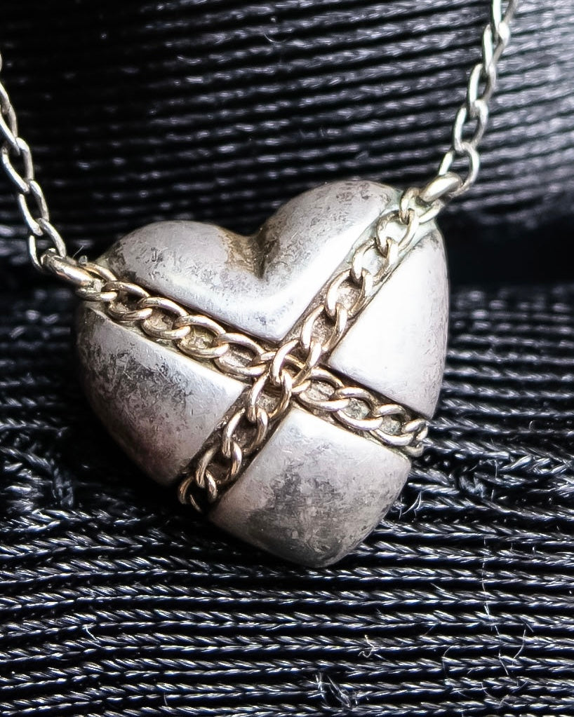 "Tiffany&Co" Chain cross heart motif silver necklace