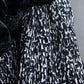 "Saint Laurent Paris" Abstract animal print pleated fringe muffler