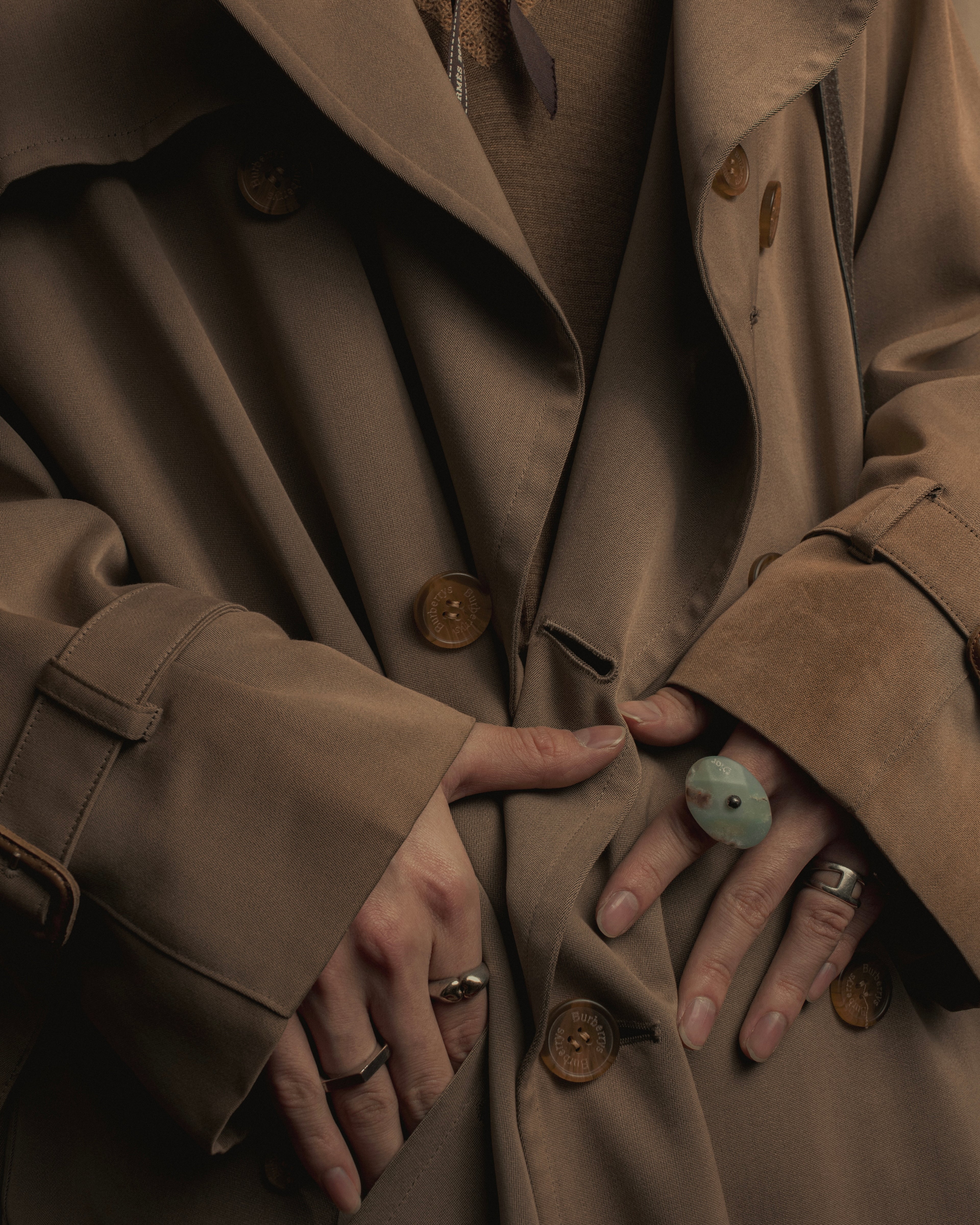 -SPECIAL- "Burberrys" 90's Collar switching two-tone trench coat