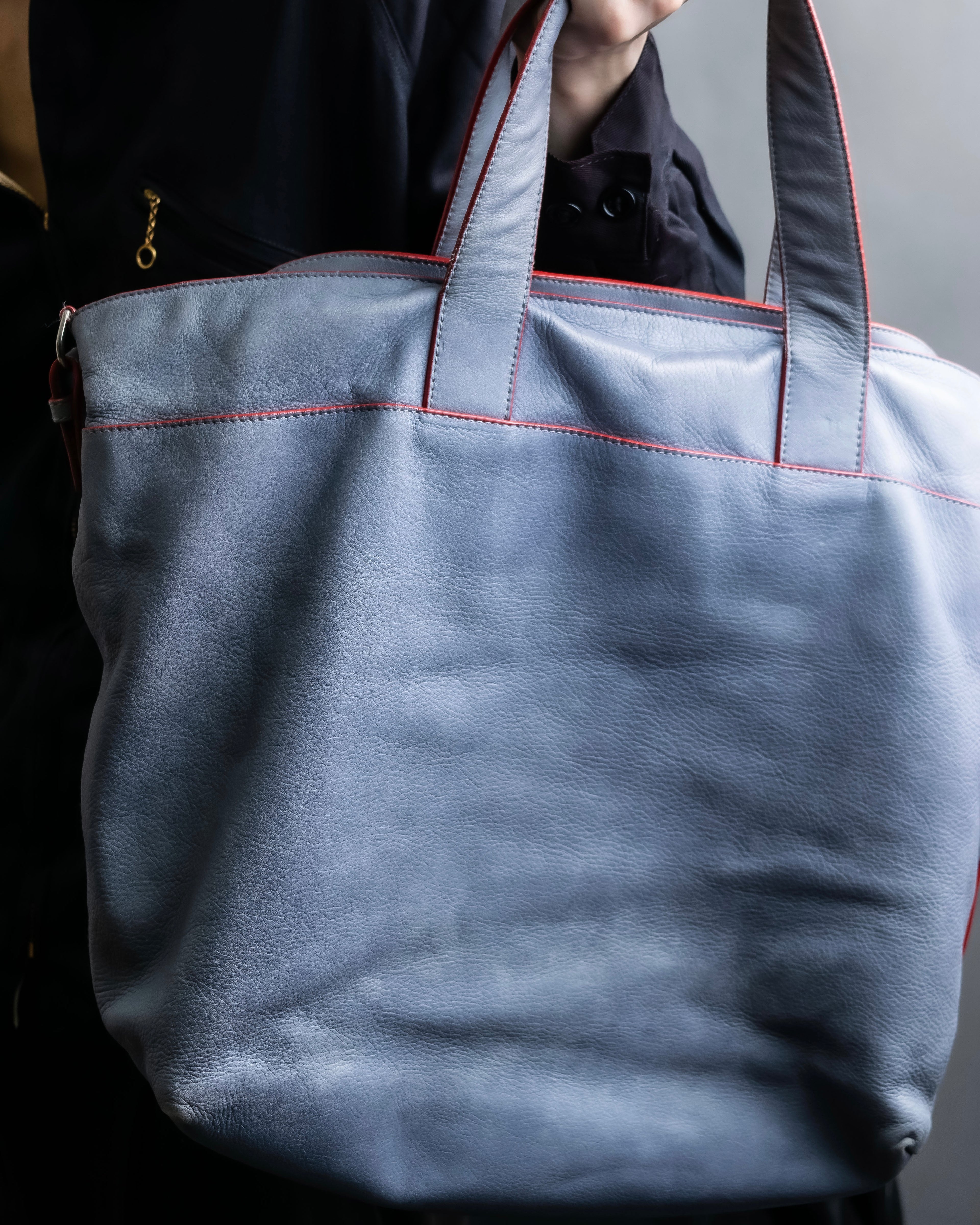 "JIL SANDER navy" bicolor 2way tote bag