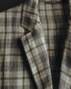-SPECIAL- "Hermès" 10's Textured linen blend check blazer