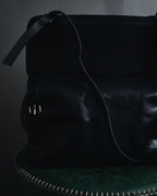 –SPECIAL– "ANN DEMEULEMEESTER" 2010-2013 Transformable roll-top vitello leather bag