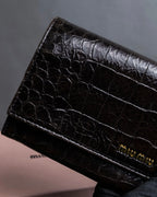 "MIU MIU" Crocodile embossed leather long wallet