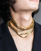 "GIVENCHY" 7 strand accordion chain choker necklace