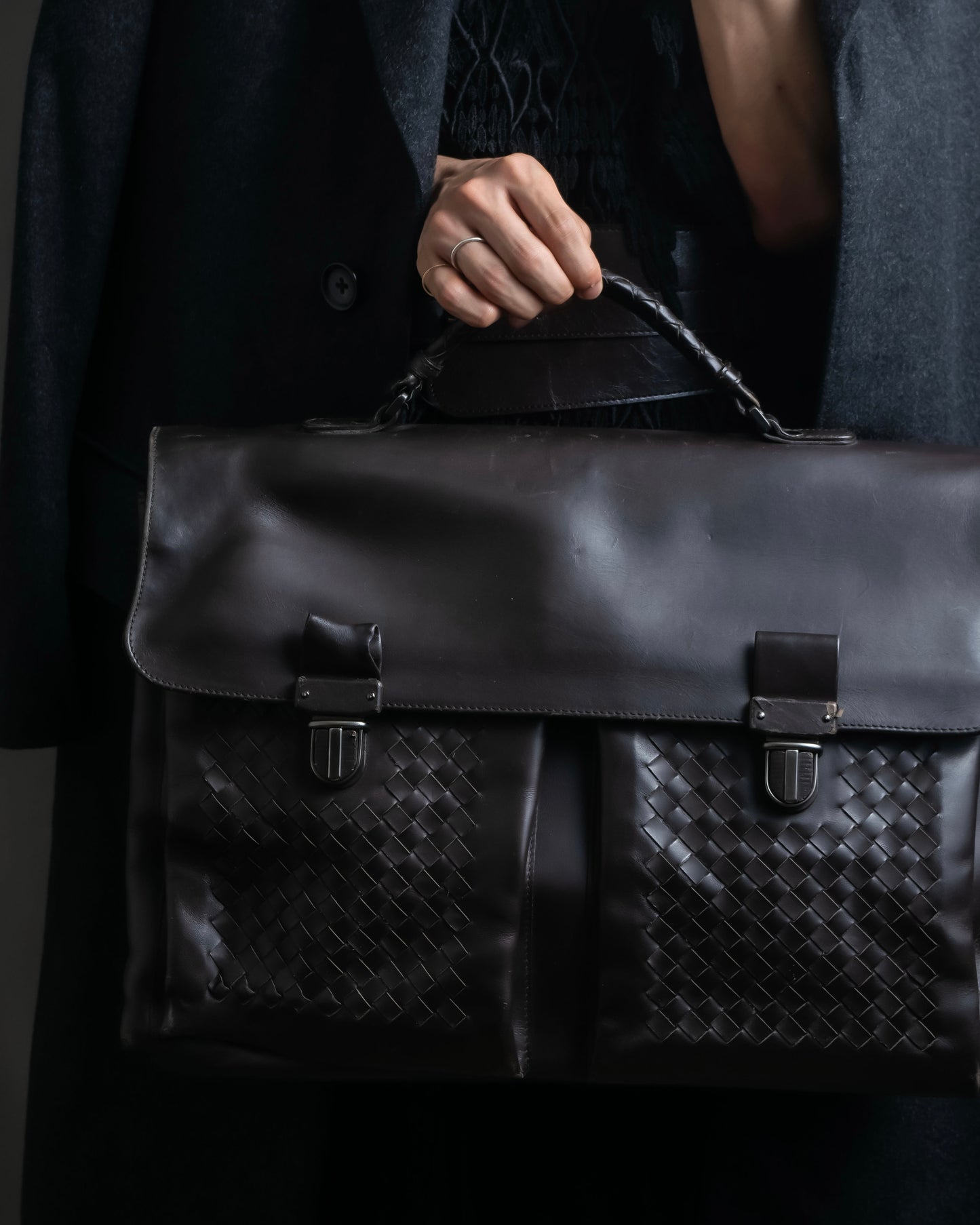 BOTTEGA VENETA" Intrecciato out pocket design briefcase bag