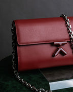 "KENZO" K motif design chain shoulder wallet bag