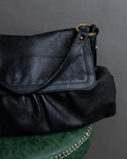 "FENDI" Gathered design leather one-shoulder bag