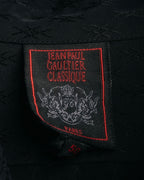 "Jean Paul Gaultier Classique" 90's Geometric jacquard total-pattern shirt with shell buttons