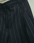 -SPECIAL- "LOEWE" 10's Pinstriped silk-lined wide trousers