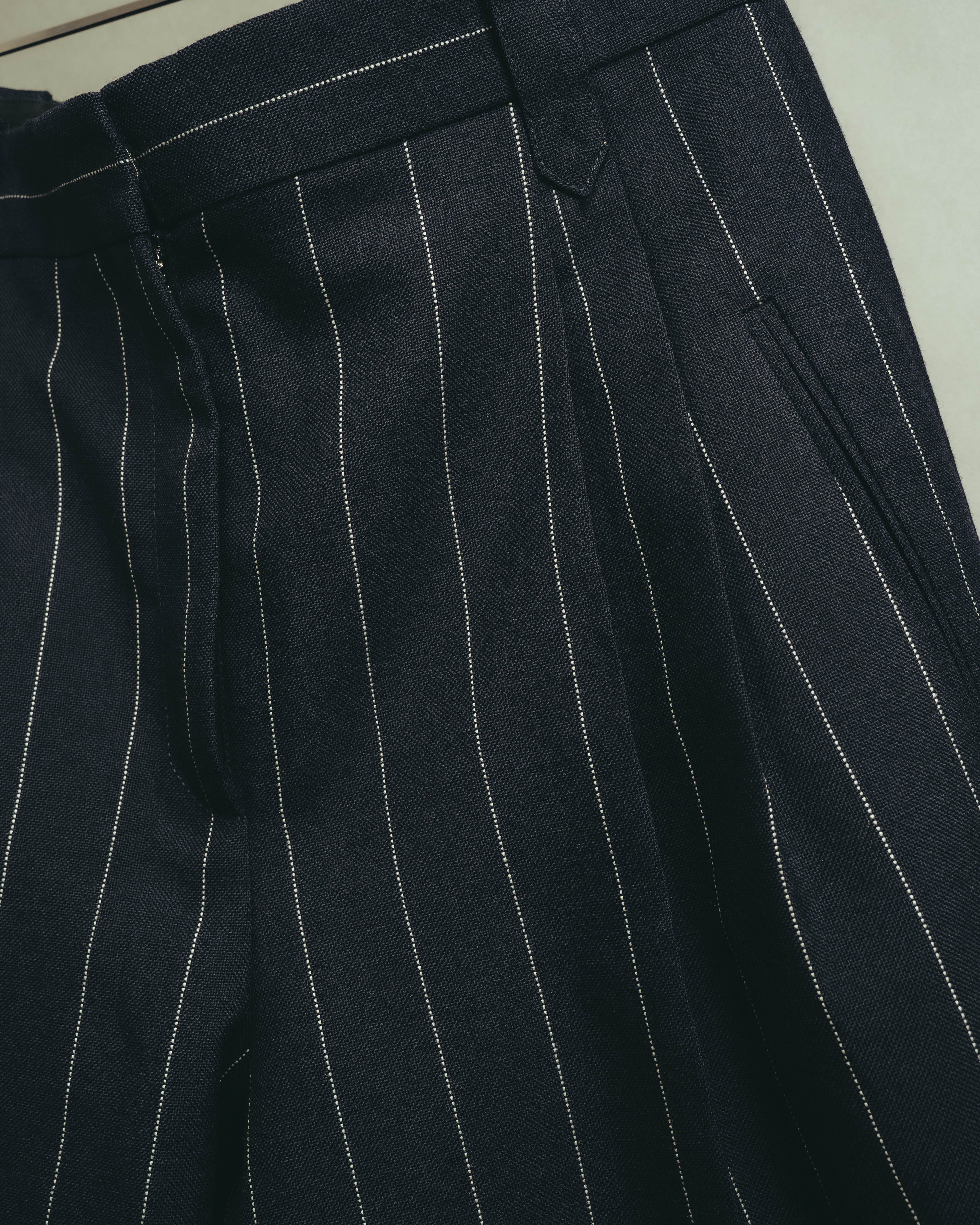 -SPECIAL- "LOEWE" 10's Pinstriped silk-lined wide trousers