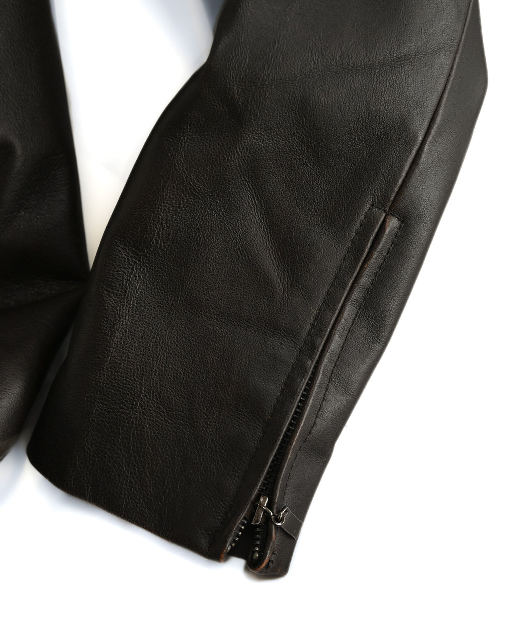 VINTAGE / Architectural Leather Jacket Dark Brown